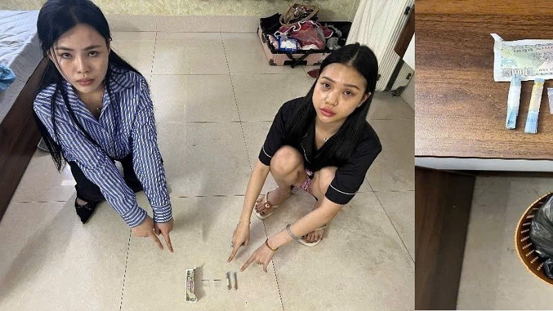 Các đối tượng và tang vật.